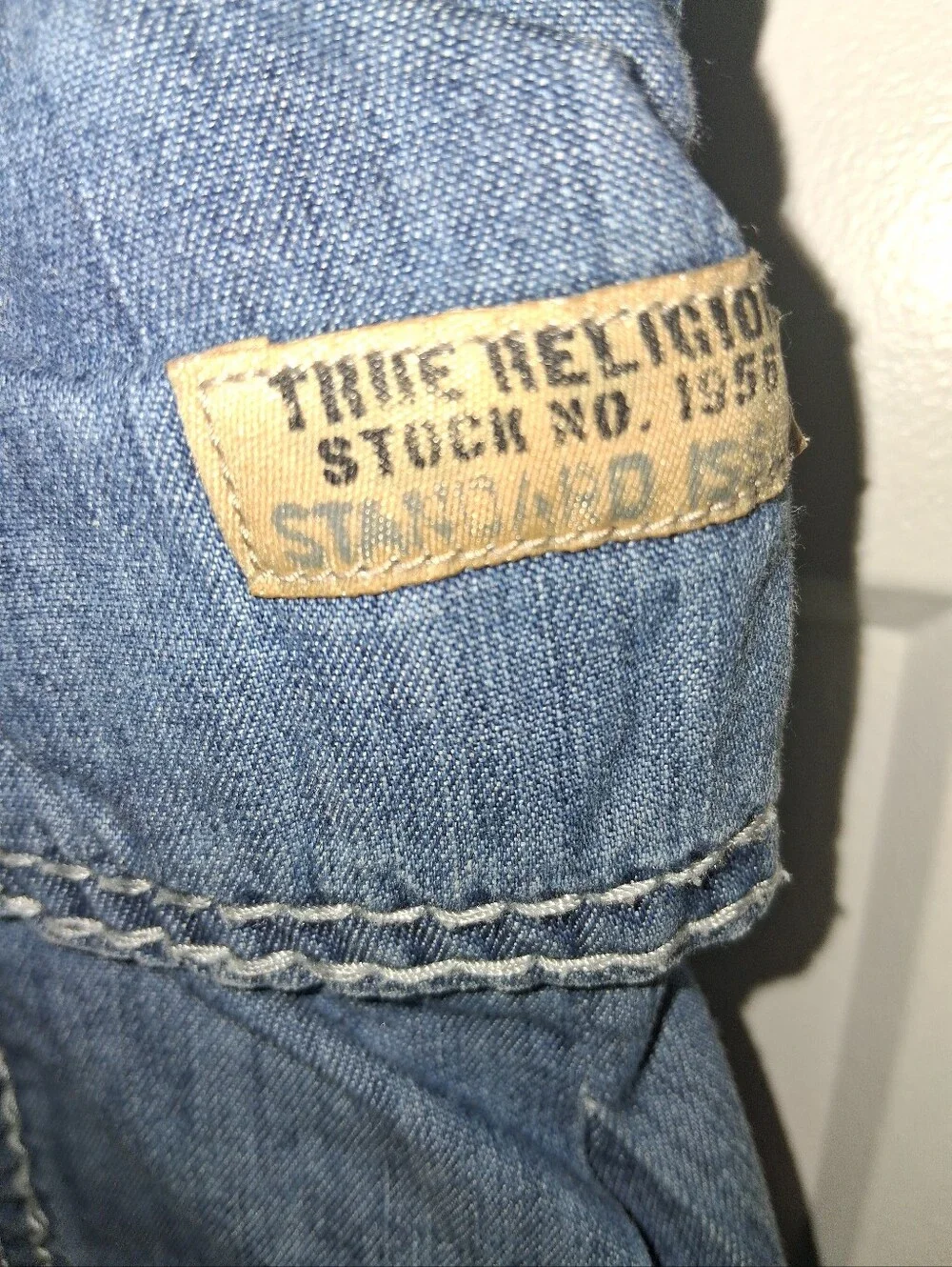 Mens True Religion Blue Denim Cargo Shorts Size 44